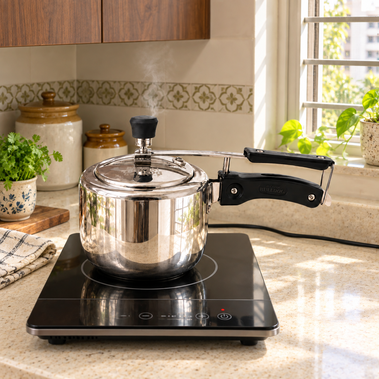 Param Upyog Classic Stainless Steel Induction Pressure Cooker (3 liter)