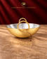 Paramparagat Upyogita Sparsh Hammered Brass Deep Kadhai 2.5mm thick with Kalai 1.5 Liters
