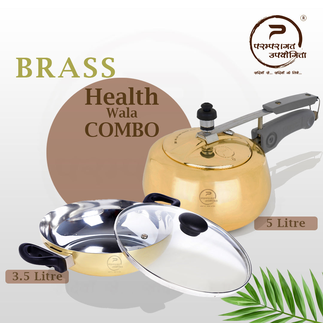 Brass Cooker & Flat Bottom Kadhai