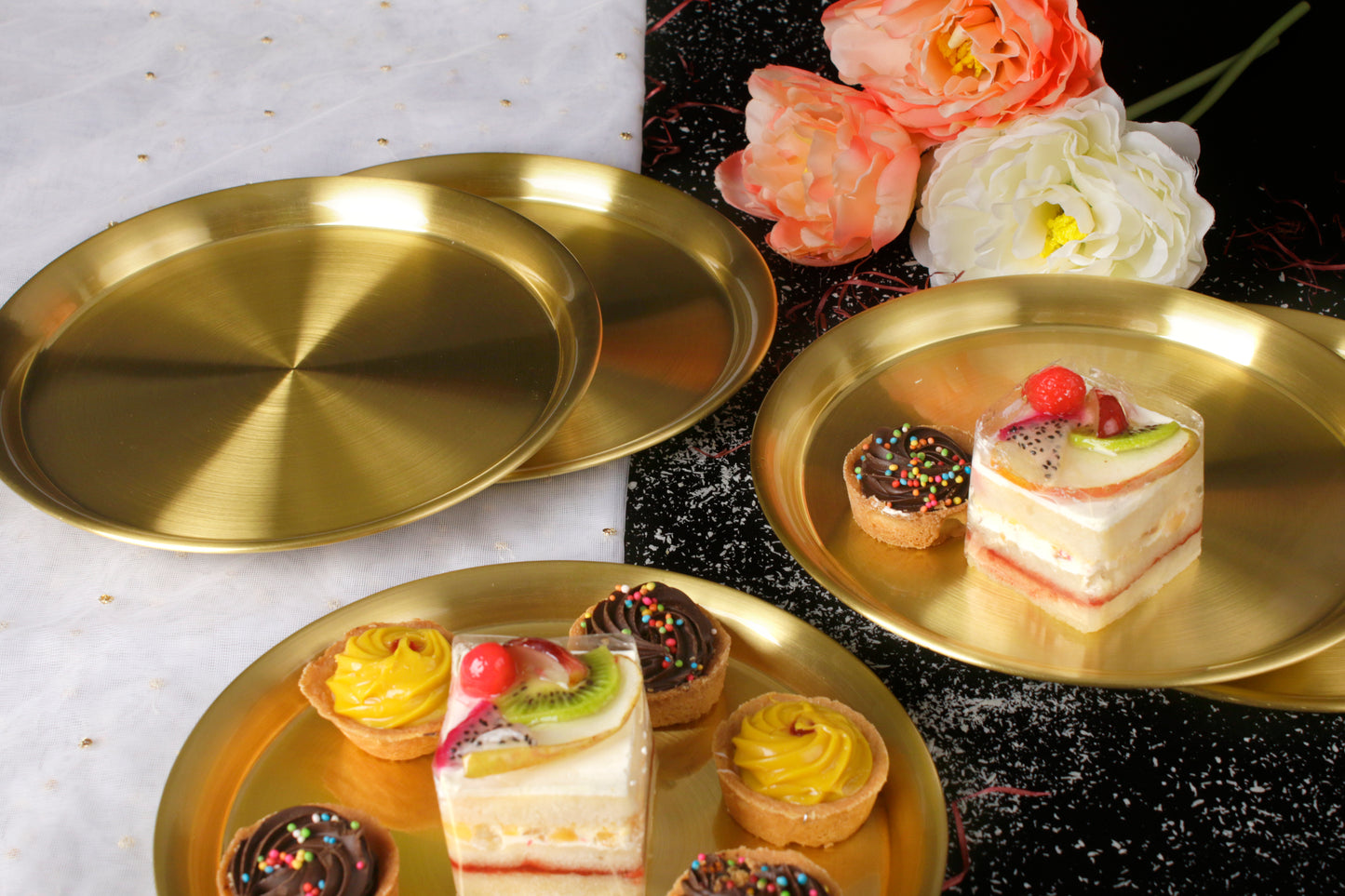 Paramparagat Upyogita Swarna Devyani 7" Brass Dessert Plates