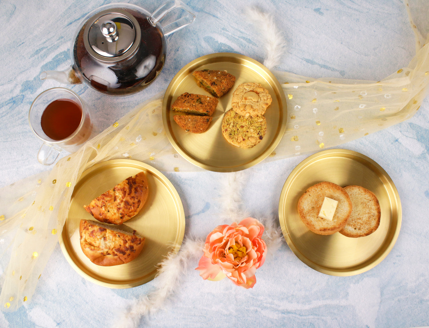 Brass Snacks Plates