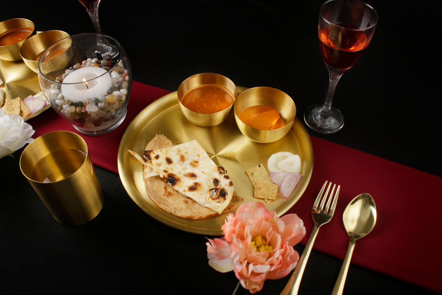 Brass - Swarna Dinner Set (Luxe Gold Finish)