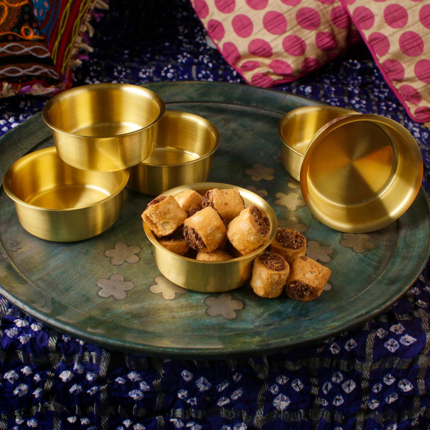 Paramparagat Upyogita Swarna Maharani Pure Brass Small Katori (Bowl) Set