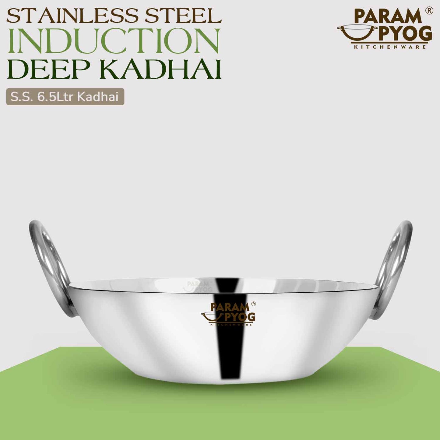 Stainless Steel Kadai Flat surface – IndianSupermarkt