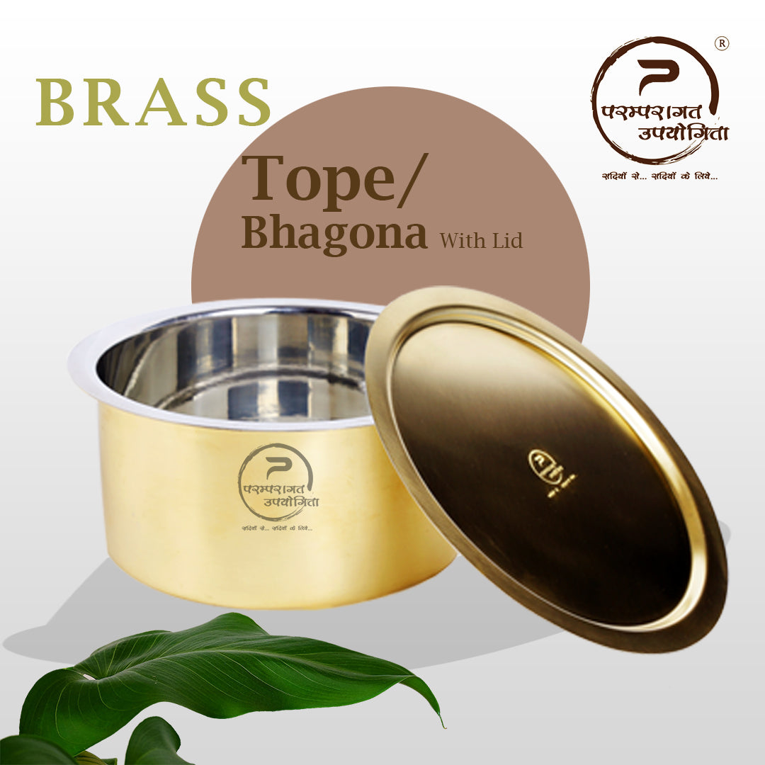 Chaitanya Brass Tope (Bhagona) With Lid