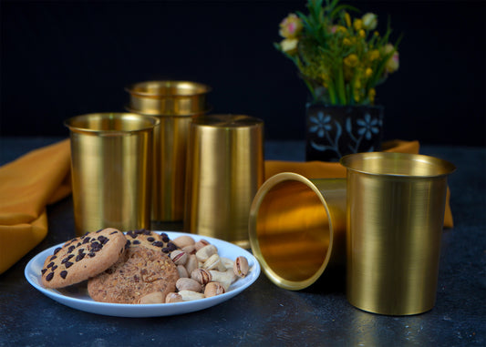Paramparagat Upyogita Swarna Maharani Pure Brass Glass Gift Set